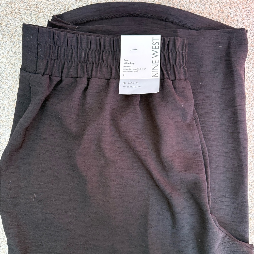 Nine West Black Crop Wide-Leg Pants - Picture 3 of 6